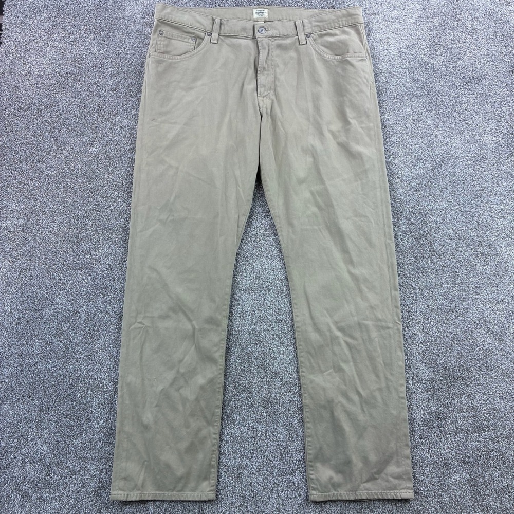 Citizens of Humanity Pants Mens 38x32 Beige Bowery Standard Slim Chinos‎ Khaki